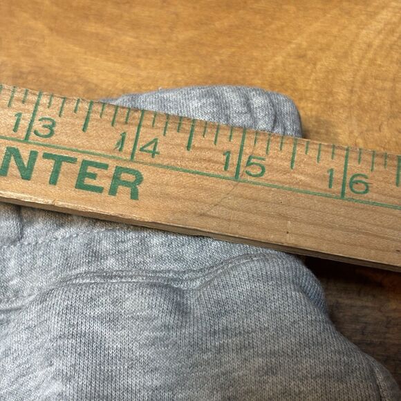 VTG Nike SWOOSH LOGO Cotton Sweat Shorts Black tag gray and black men's size L - Picture 9 of 11